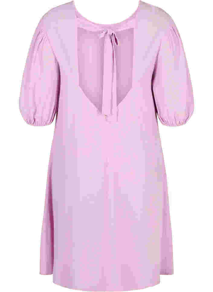 Viscose jurk met rugdetail, Mauve Mist, Packshot image number 1