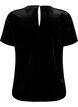 Velourt-shirt met korte mouwen, Zwart, Packshot image number 1