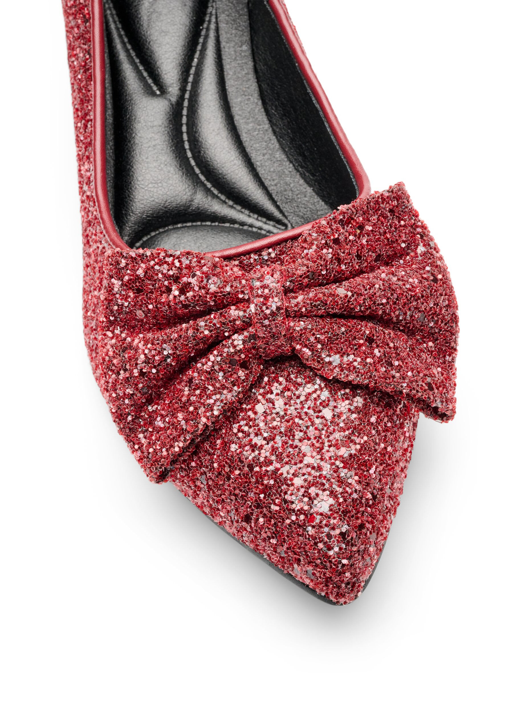 ZizziGlitterschoen met strik, Rood, Packshot image number 3