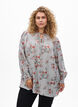 Blouse met bloemenprint en strikdetail, Zwart, Model image number 0
