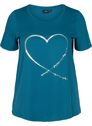T-shirt met korte mouwen en print, Blue Coral, Packshot image number 0