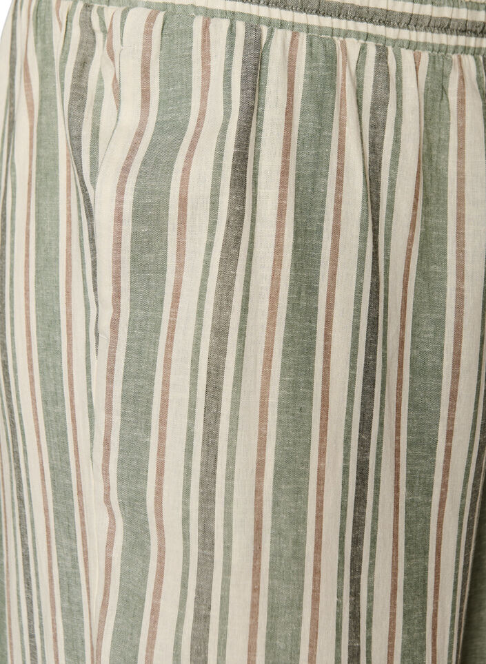 Wijde linnen en viscose broek, Vanille, Packshot image number 2