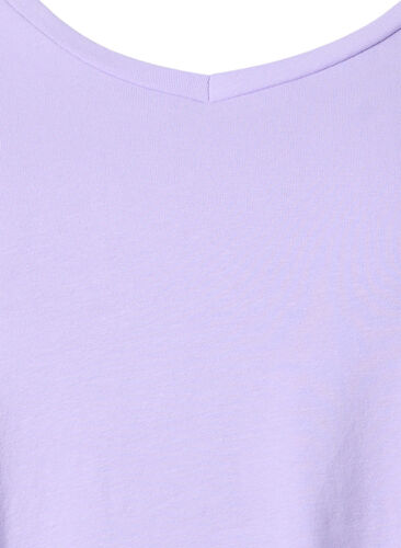 Basic t-shirt in effen kleur met katoen, Lavender, Packshot image number 2