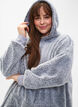 Oversized teddy jurk met zak, Grey Melange, Model image number 2