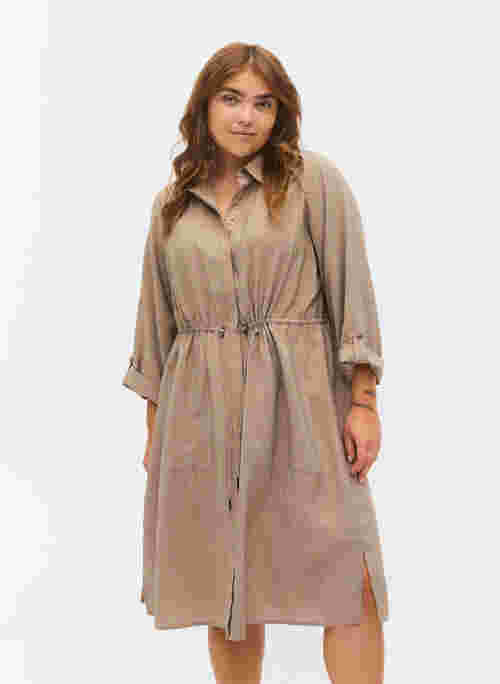 Viscose blouse jurk met verstelbare taille