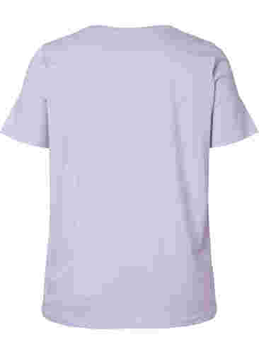 Katoenen t-shirt met ronde hals en opdruk, Lavender W. Love, Packshot image number 1