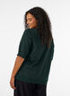 Fijngebreide blouse met korte mouwen, Groen, Model image number 2