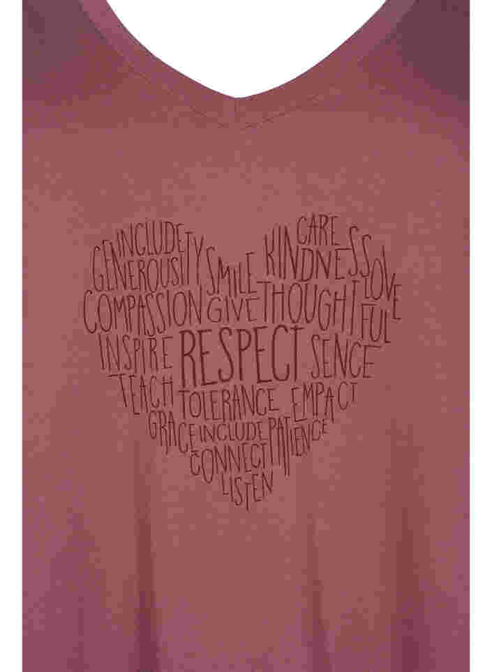 Katoenen nachthemd met print, Rose Brown w. Heart, Packshot image number 2