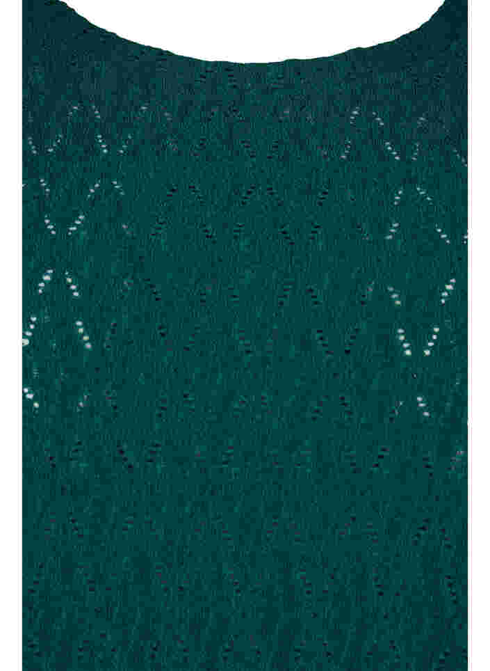 Blouse met 3/4 mouwen en gestructureerd patroon, Deep Teal, Packshot image number 2