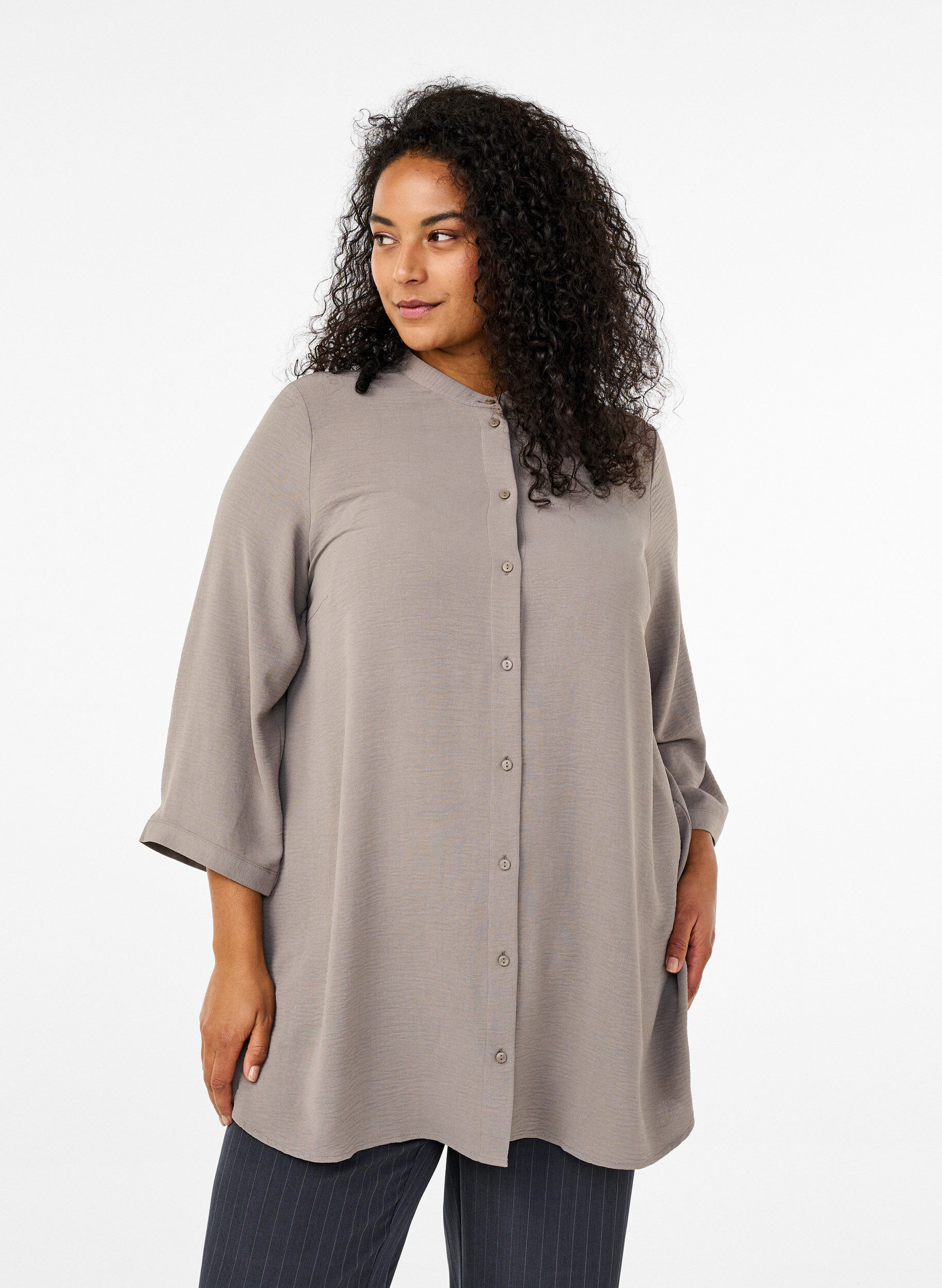 Tuniek met 3/4 mouwen, Beige, Model