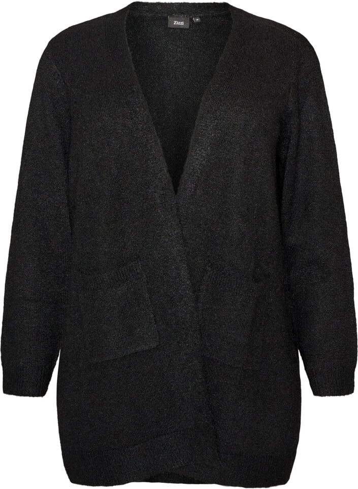 Lang vest met zakken, Zwart, Packshot image number 0