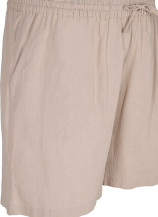 Losse shorts in katoenmix met linnen, Simply Taupe, Packshot image number 2