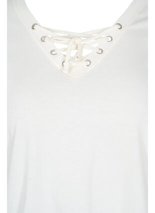 Biologisch katoenen t-shirt met leuk detail, Warm Off-white, Packshot image number 2