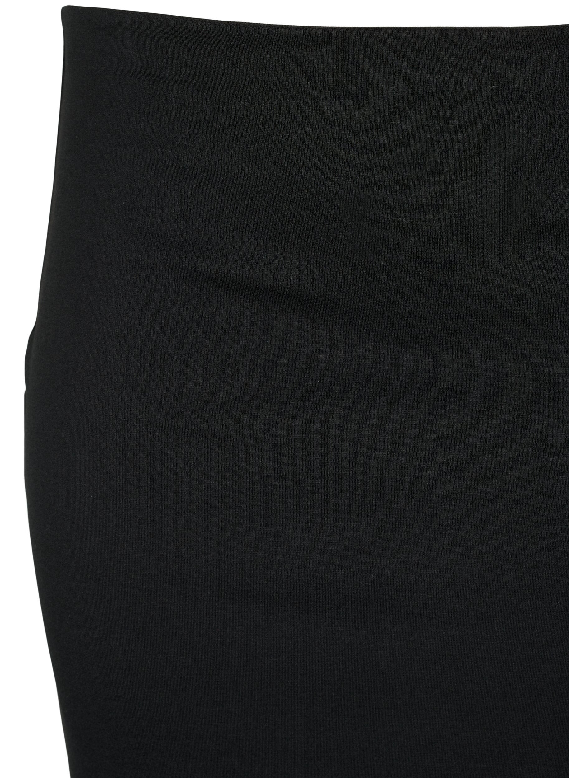 Zizzi Nauwsluitende rok van viscose met split, Black, Packshot image number 2