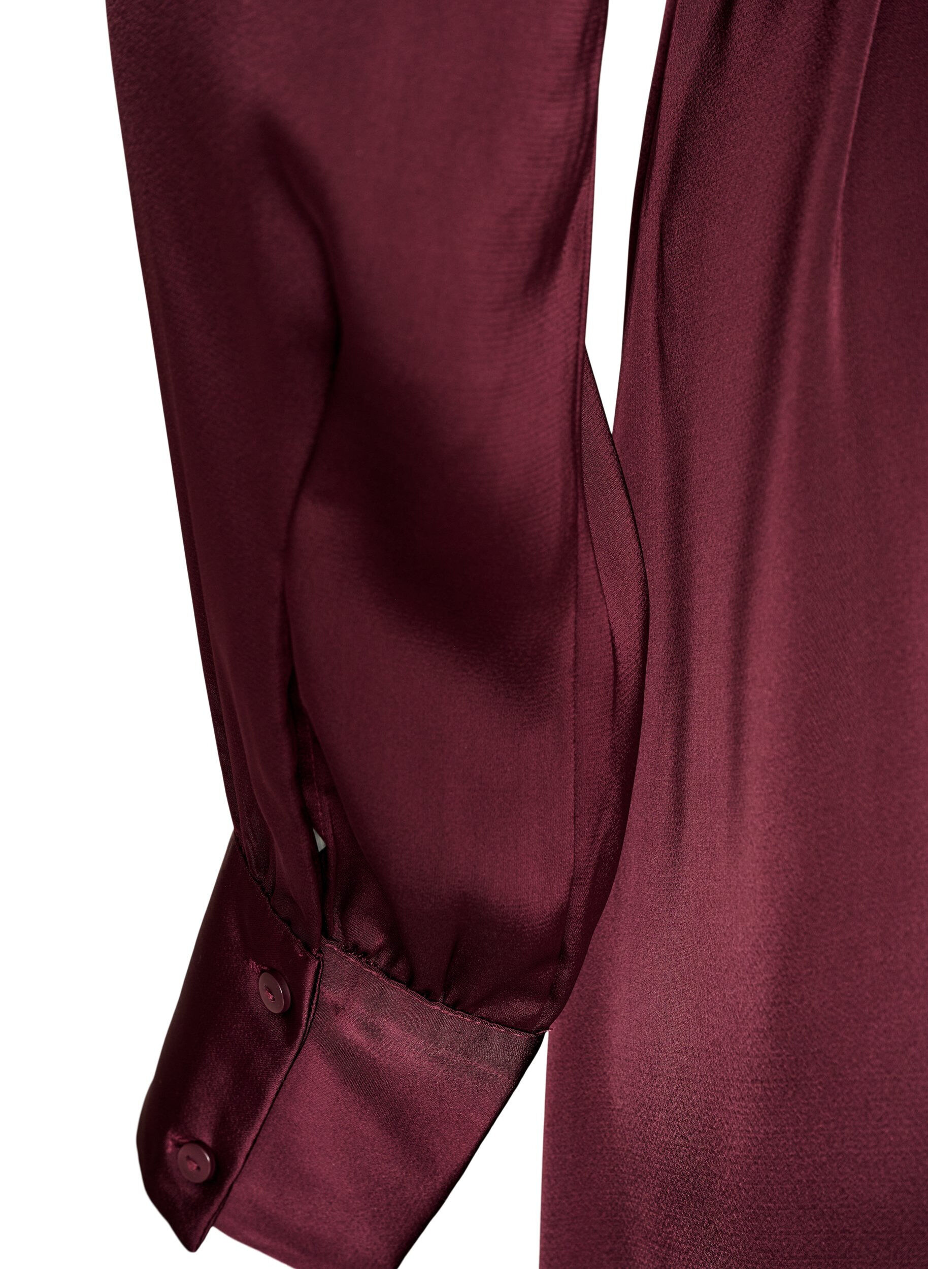 ZizziSatijnen overhemdjurk met een strikceintuur, Rood, Packshot image number 3