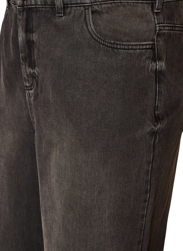 Kiana straight-fit jeans met hoge taille, Zwart, Packshot image number 2