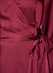 Korte satijnen jurk met wikkeldesign, Rood, Packshot image number 2