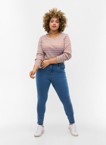 super slim fit Amy jeans met hoge taille, Light blue, Model image number 0