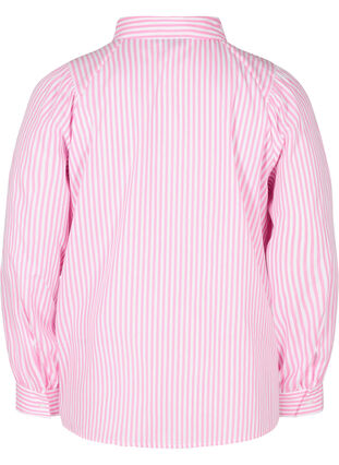 Gestreepte blouse in katoen, White/ Pink Stripe, Packshot image number 1