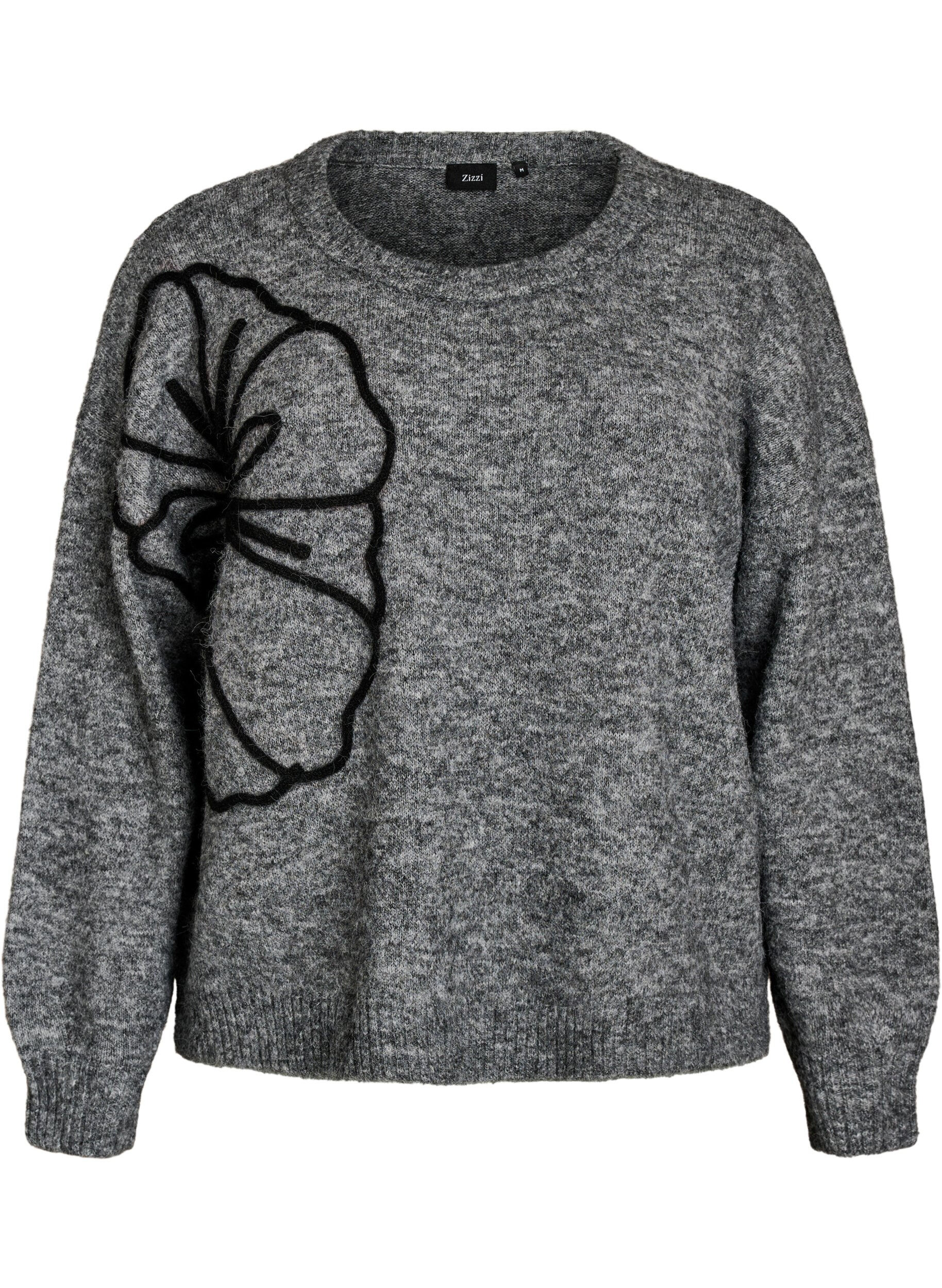 Jumper met bloemenapplicatie
