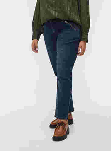 Slim fit Emily jeans met klinknagels, Dark blue, Model image number 3