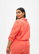 Shirt blouse met knoopsluiting van katoen-linnenmix, Living Coral, Model image number 1