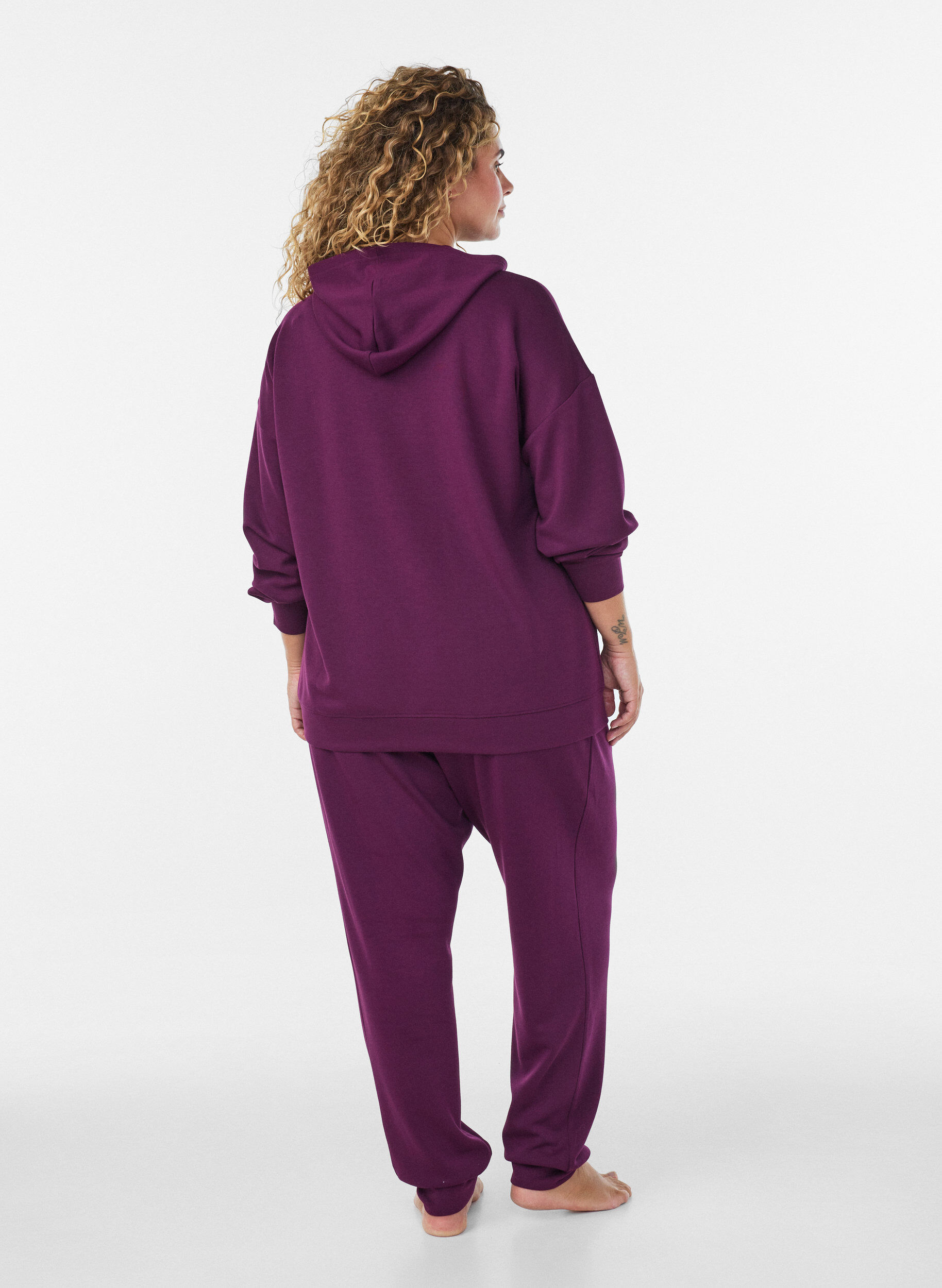 ZizziJersey hoodie, Paars, Model image number 2