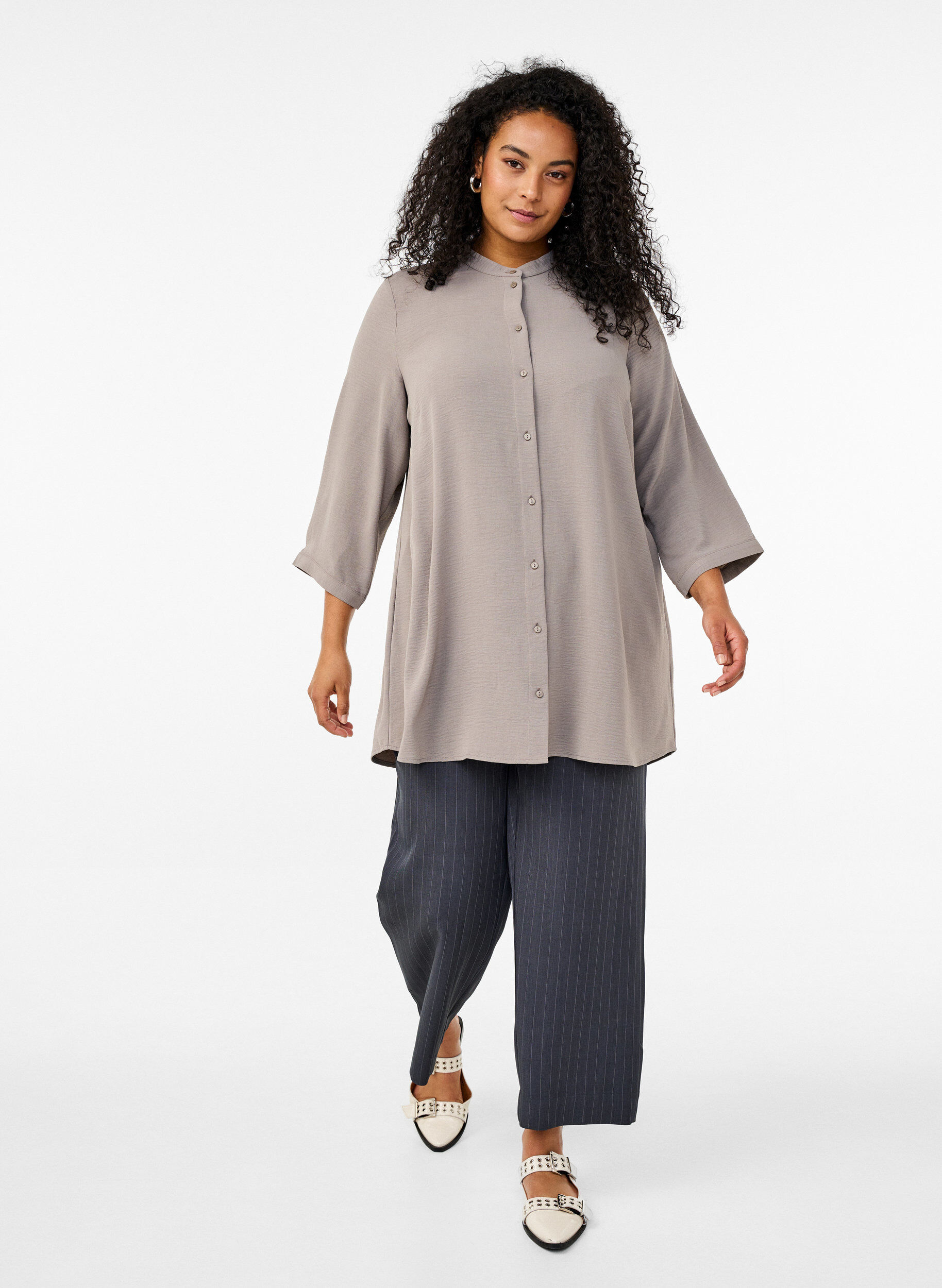 ZizziTuniek met 3/4 mouwen, Beige, Model image number 1