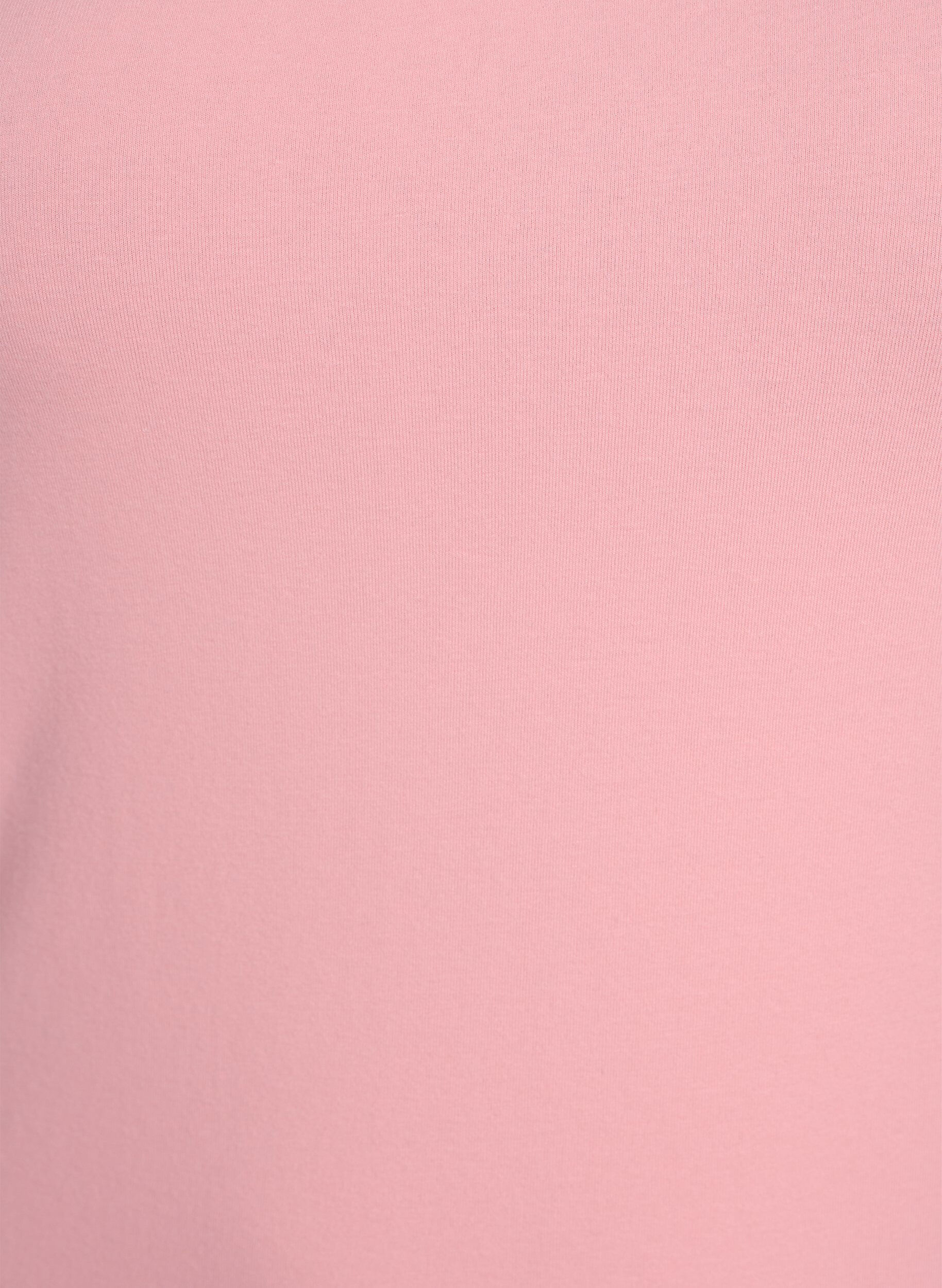 Zizzi Effen basic top in katoen, Roze, Packshot image number 2