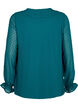 Blouse met ruches en gestippelde structuur, Shaded Spruce, Packshot image number 1