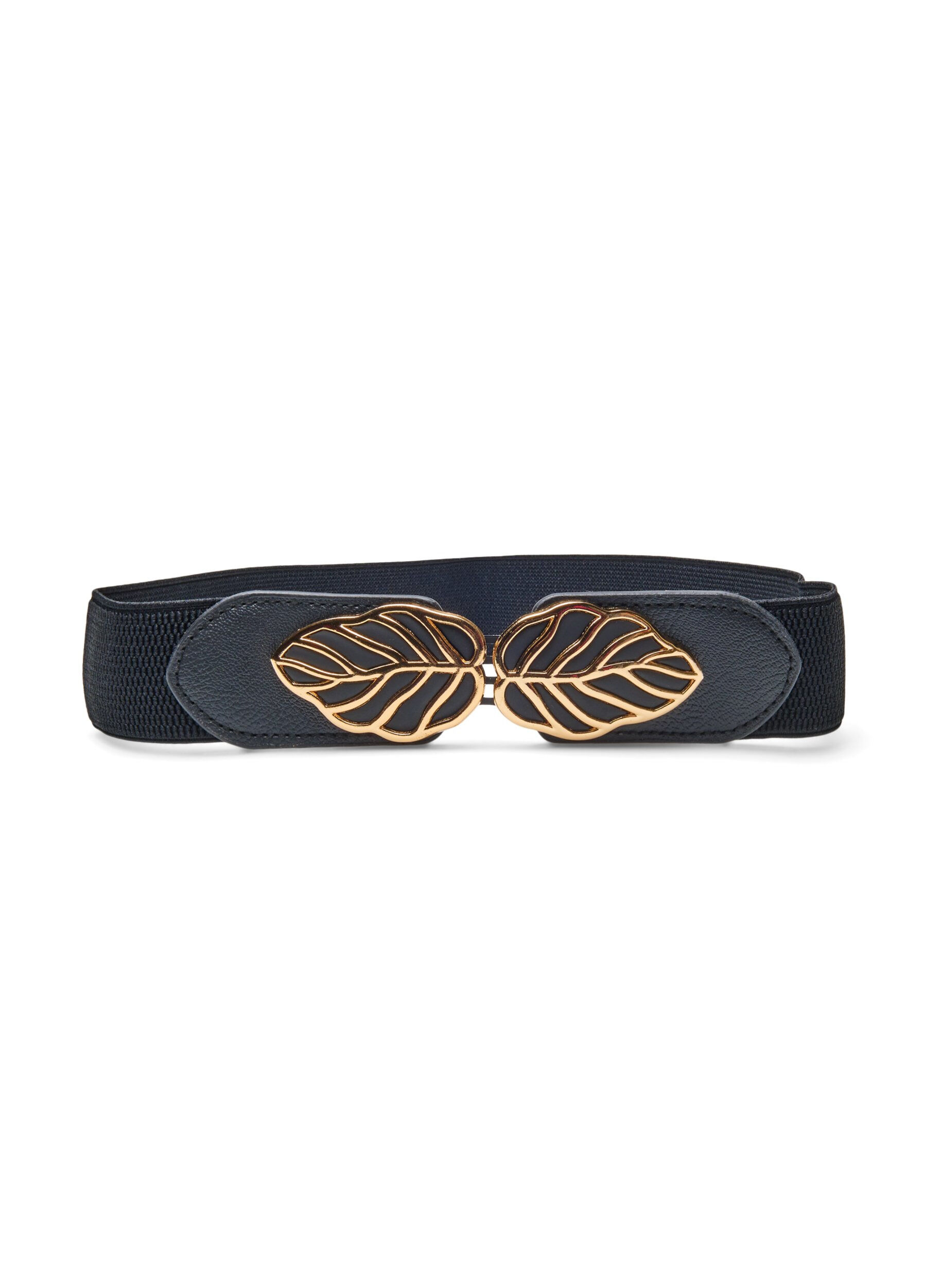Zizzi Elastische taille riem met gouden gesp, Black, Packshot image number 0