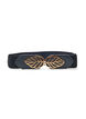 Elastische taille riem met gouden gesp, Black, Packshot image number 0