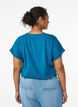 T-shirt met korte mouwen van katoenmix, Blauw, Model image number 2