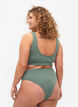 Bikinislip met crêpestructuur, Groen, Model image number 1
