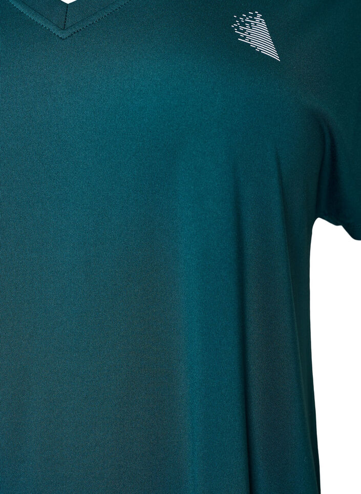 Losvallend trainings-T-shirt met V-hals, Groen, Packshot image number 2