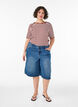 Gestreept T-shirt met geribbelde textuur, Rood, Model image number 1