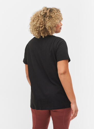 Sport-T-shirt met print, Black w. copper logo, Model image number 1