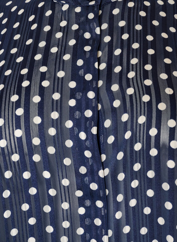 Blouse met patroon, opstaande kraag en 3/4-mouwen, Blauw, Packshot image number 2