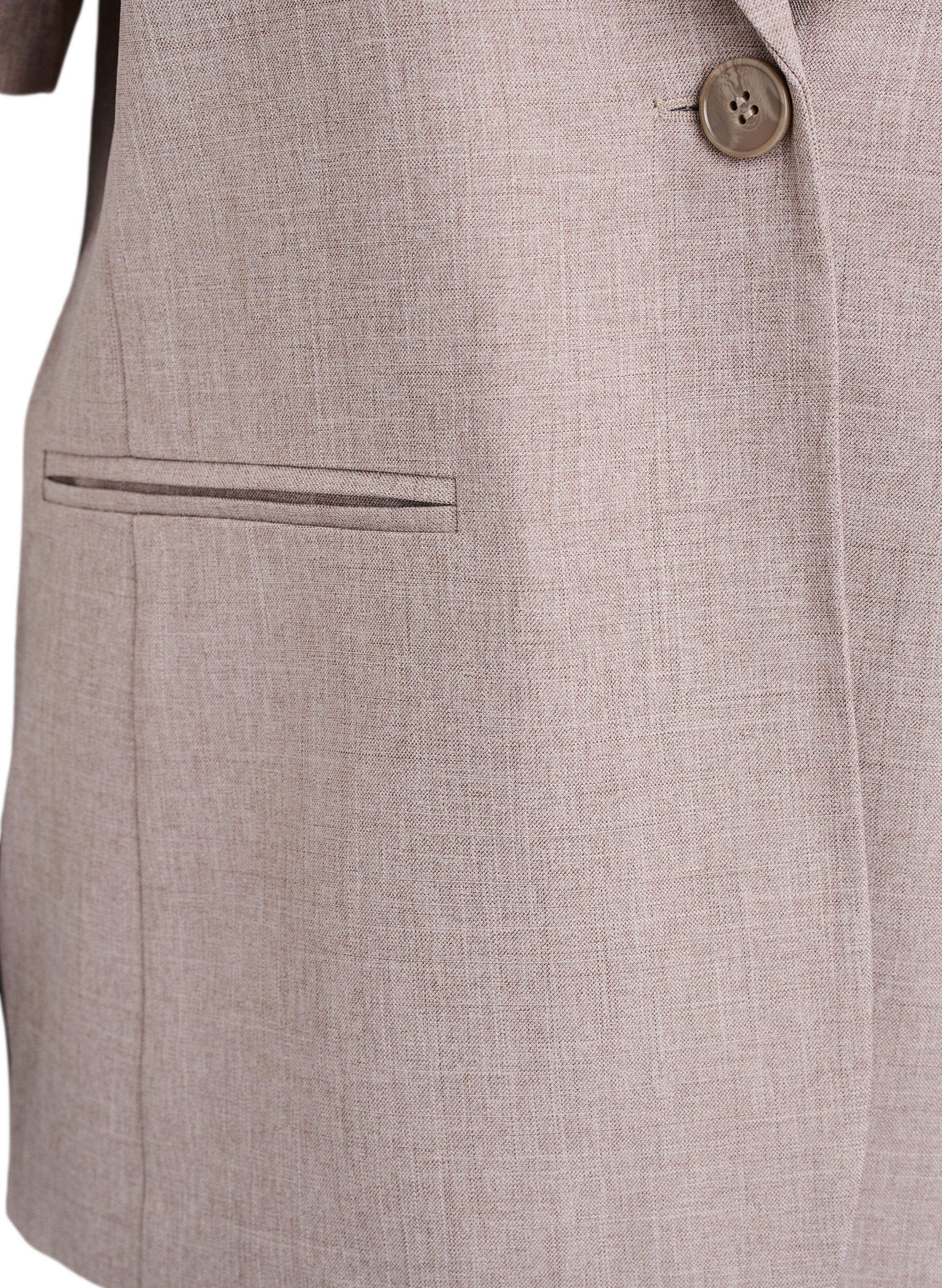 Zizzi Blazer met korte mouwen en revers, Bruin, Packshot image number 2