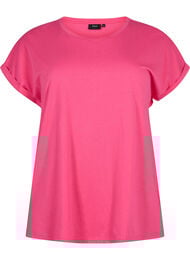 T-shirt met korte mouwen van katoenmix, Roze