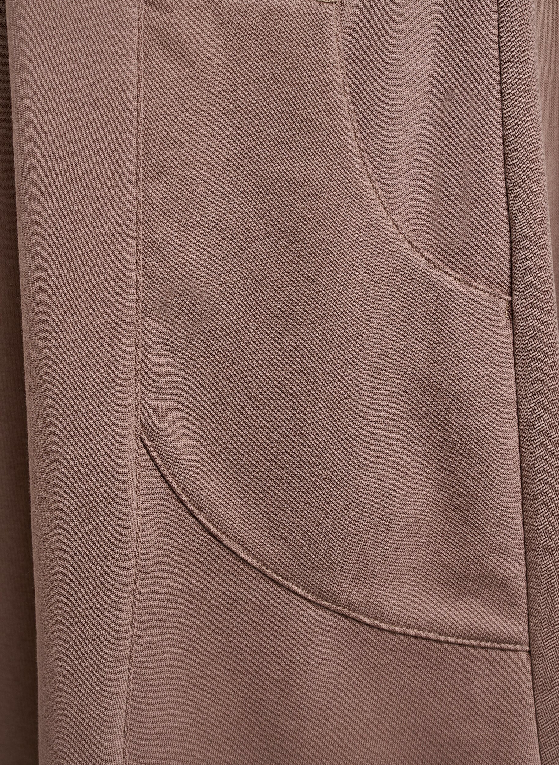 Zizzi Jersey jurk met korte mouwen en zakken, Bruin, Packshot image number 3