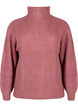 Gebreide trui met hoge hals en rits, Rood, Packshot image number 0