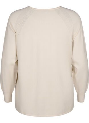 Gebreide blouse met raglanmouwen, Birch Mel., Packshot image number 1