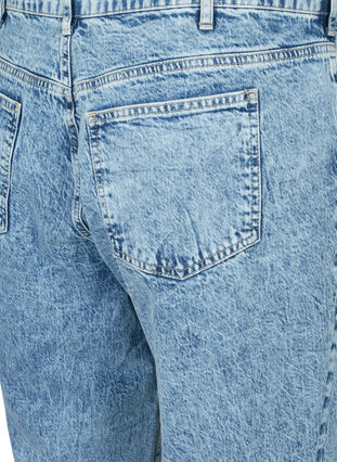 Mille mom fit jeans in katoen, Blue denim, Packshot image number 3