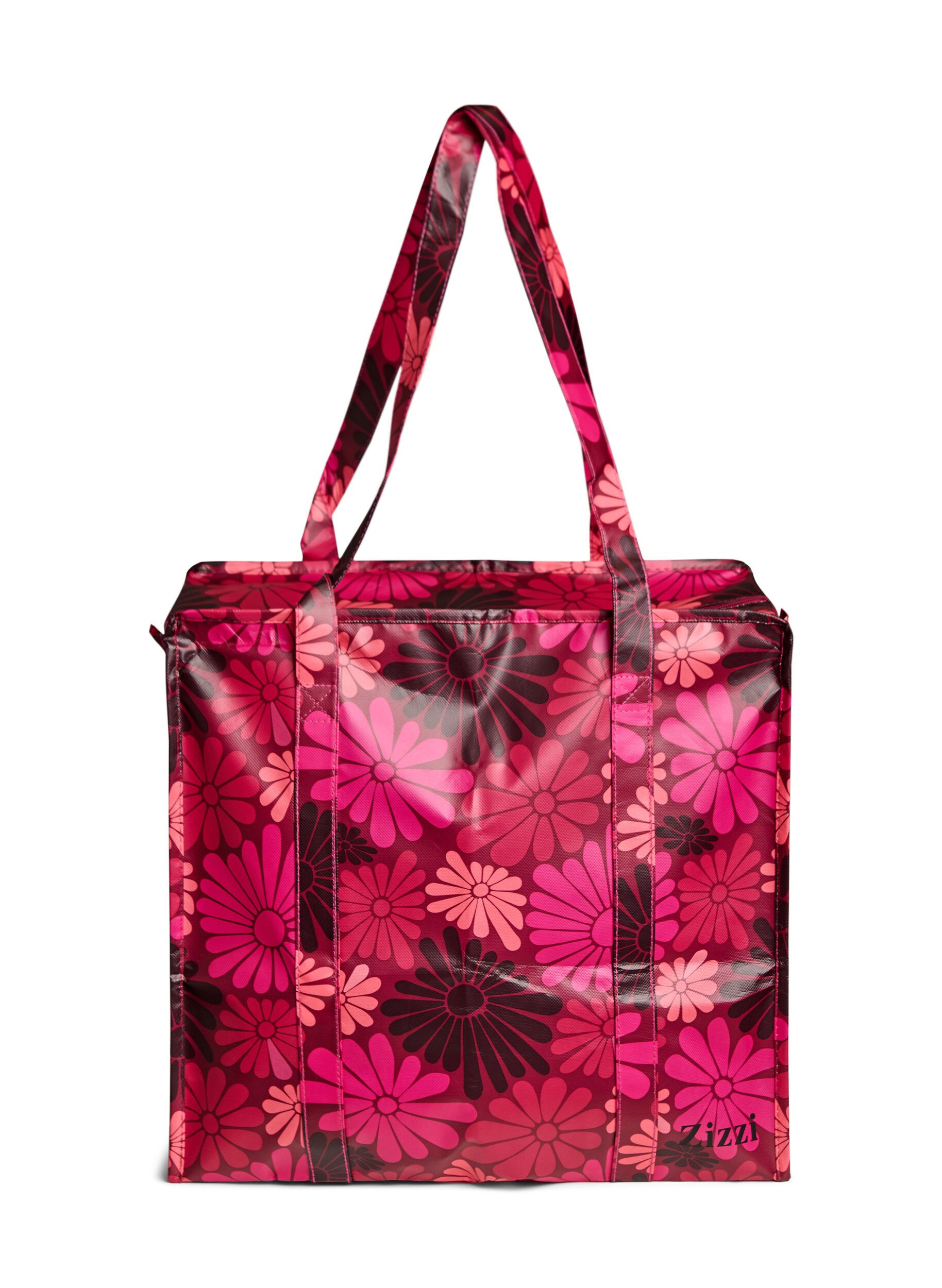 ZizziBoodschappen tas met rits or just shoppingbag, Rood, Packshot image number 0