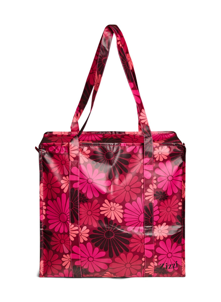 Boodschappen tas met rits or just shoppingbag, Rood, Packshot image number 0