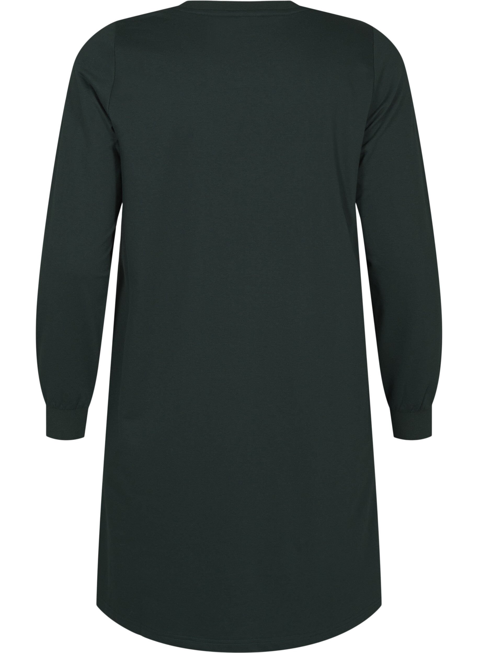 Zizzi Korte sweat jurk met kanten detail, Scarab, Packshot image number 1