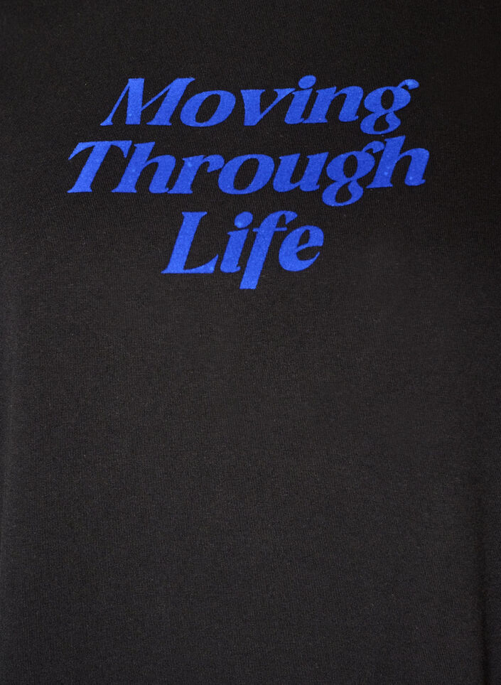Katoenen T-shirt met tekstprint, Zwart, Packshot image number 2