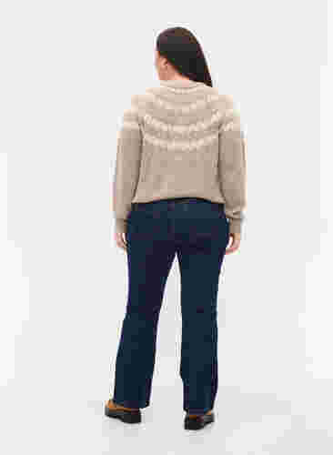 Ellen bootcut jeans met hoge taille, Unwashed, Model image number 1