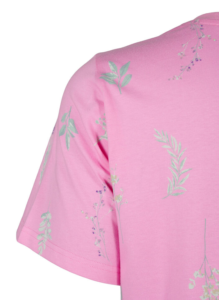 T-shirt van biologisch katoen met bloemenprint, Rosebloom W. Flower, Packshot image number 3